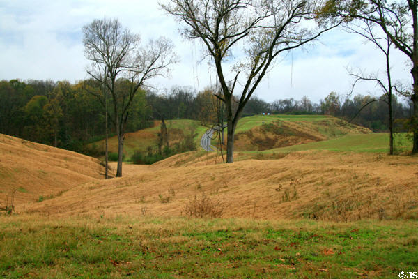 Rolling hills between Union lines & Confederate lines in distance. Vicksburg, MS.