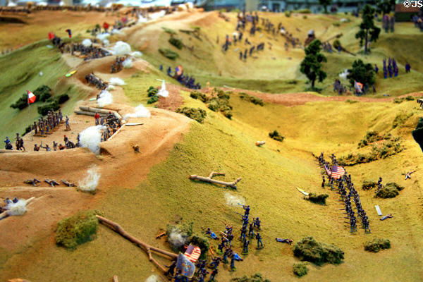 Model of Confederate & Federal lines at Vicksburg in Battlefield Museum. Vicksburg, MS.