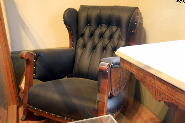 Jefferson Davis' rocking chair (c1850) from his Brierfield home at Old Court House Museum. Vicksburg, MS.