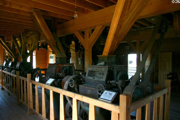 Grain grinding machines in Henry Glade Roller Mill at Stuhr Museum. Grand Island, NE.