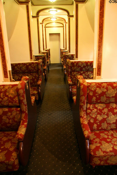 Union Pacific passenger car interior at Durham Western Heritage Museum. Omaha, NE.