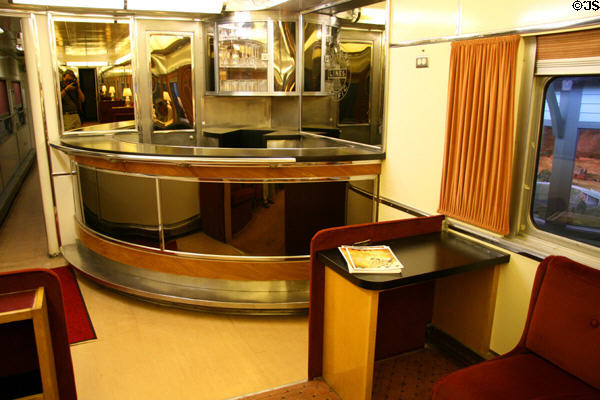 Union Pacific lounge car bar at Durham Western Heritage Museum. Omaha, NE.