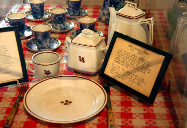Warp family table & china at Warp Pioneer Village. Minden, NE.