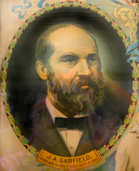 Memorial print of President J.A. Garfield at Warp Pioneer Village. Minden, NE.