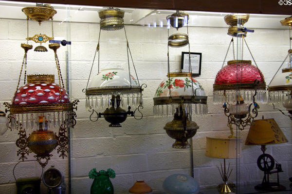 Collection of kerosene lamps at Warp Pioneer Village. Minden, NE.