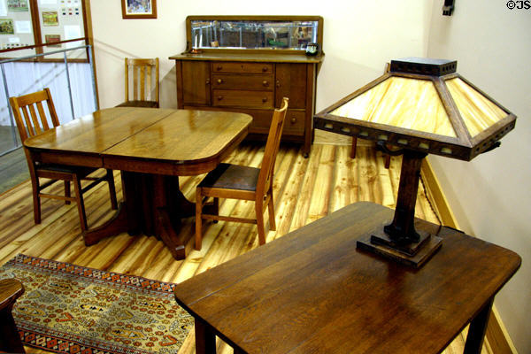 Arts & crafts movement furniture (start 20thC) at Warp Pioneer Village. Minden, NE.