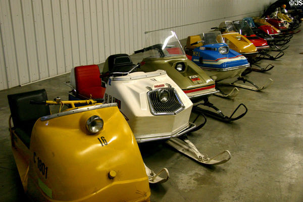 Collection of antique personal snowmobiles at Warp Pioneer Village. Minden, NE.
