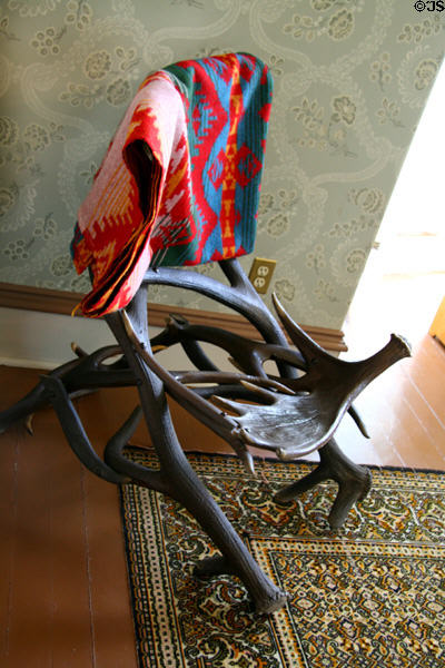 Antler chair at Scout's Rest. North Platte, NE.