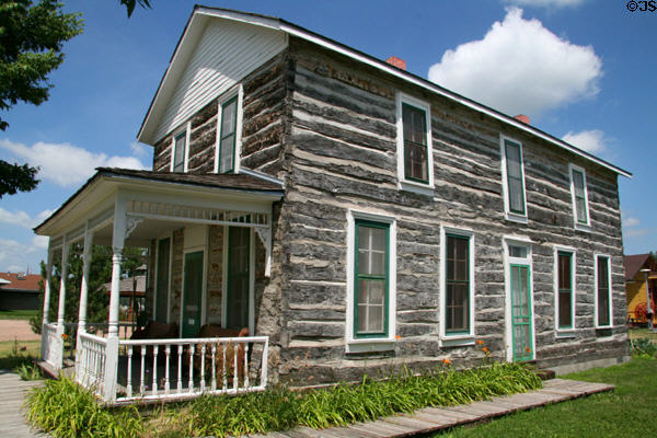 Log home (1869) built by E.E. Ericson at County Historical Museum. North Platte, NE.