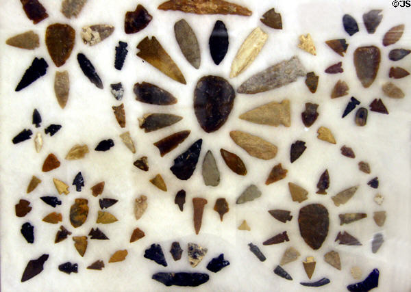 Collection of local arrowheads at Lincoln County Historical Museum. North Platte, NE.
