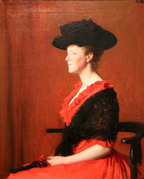 Carnation & Black painting (1892) by Joseph De Camp of Boston was shown at 1893 World's Columbian Exposition at Currier Museum of Art. Manchester, NH.