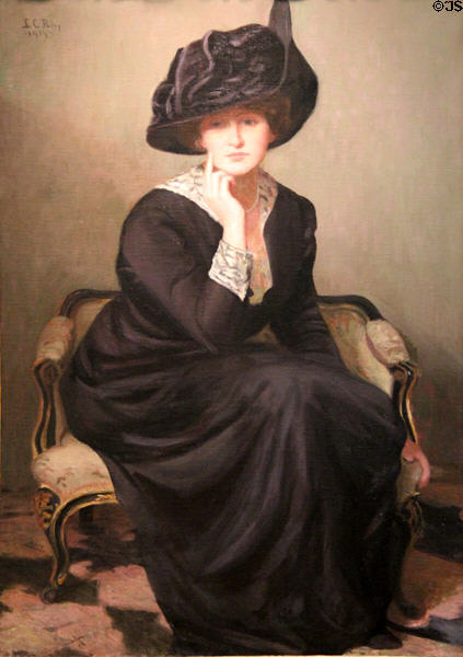 The Black Hat painting (1914) by Lilla Cabot Perry of NH at Currier Museum of Art. Manchester, NH.