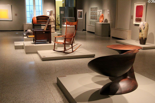 Modern furniture gallery at Currier Museum of Art. Manchester, NH.