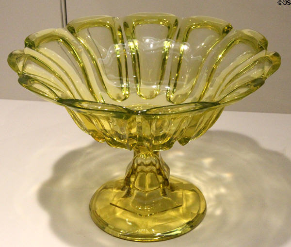 Pressed glass compote from New England at Currier Museum of Art. Manchester, NH.