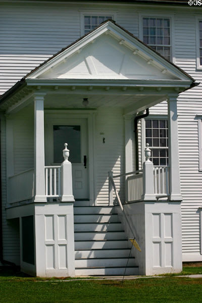 Shaker designed portal of elders house of Canterbury Shaker Village. NH.