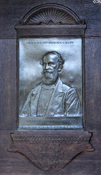 William O. Moseley bronze portrait relief (1902-3) by Augustus Saint-Gaudens at Saint-Gaudens NHS. Cornish, NH.