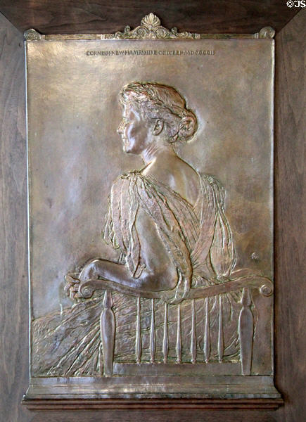 Anna Lyman Gray bronze portrait relief (1902-4) by Augustus Saint-Gaudens at Saint-Gaudens NHS. Cornish, NH.