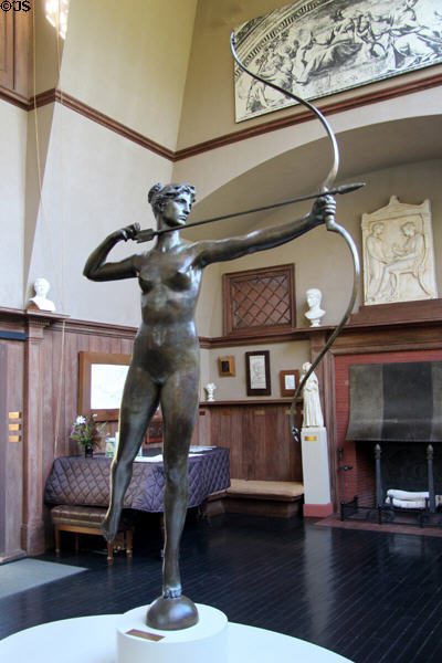 Diana (1892-4) half-size bronze replica of original atop tower of Madison Square Garden, New York City by Augustus Saint-Gaudens at Saint-Gaudens NHS. Cornish, NH.