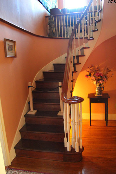 Curved stairway in Aspet at Saint-Gaudens NHS. Cornish, NH.