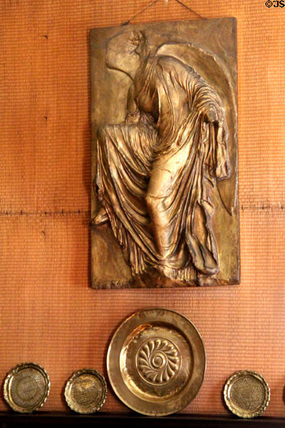 Nike Untying Sandals plaster replica of 410 BCE work (1890) by Caproni Bros. of Boston in Aspet at Saint-Gaudens NHS. Cornish, NH.