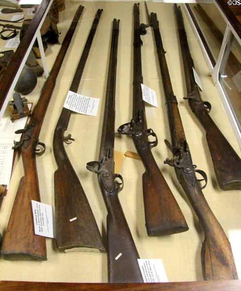 Civil War flintlocks at Woodman Museum. Dover, NH.