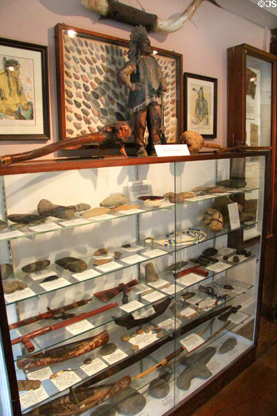 Native American archeological artifacts at Woodman Museum. Dover, NH.