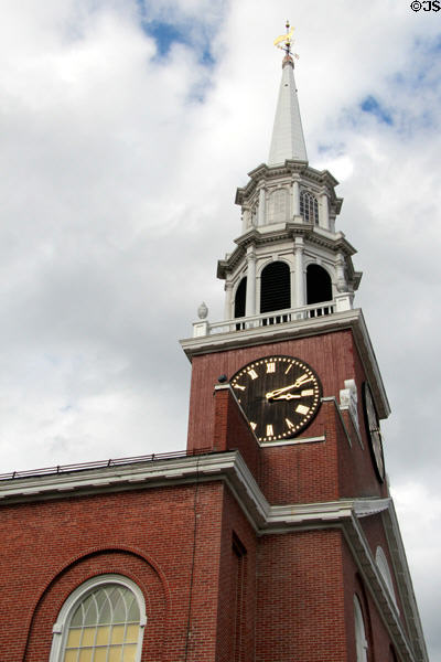 Tower of First Parish Church of United Church of Christ (1829). Dover, NH. On National Register.