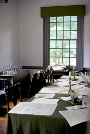 Jacob Ford house interior furnished as it would have been when winter headquarters of General George Washington. Morristown, NJ.
