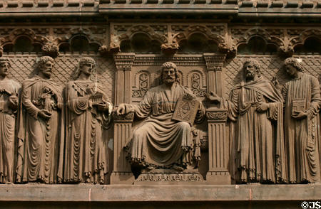Various arts & religion on Alexander Hall on Princeton campus. Princeton, NJ.