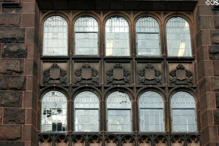 Window detail of East Pyne Hall on Princeton campus. Princeton, NJ.