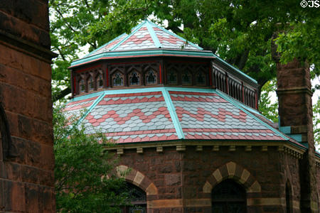 Chancellor Green Library roof details on Princeton campus. NJ.