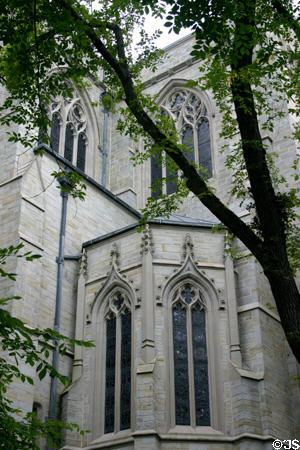 Gothic exterior of Princeton University Chapel. Princeton, NJ.