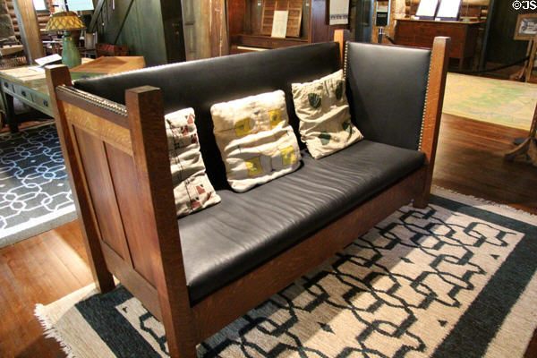 Arts & Crafts settle at Stickley Museum at Craftsman Farms. Morris Plains, NJ.