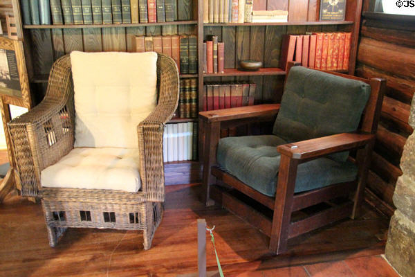 Arts & Crafts arm chairs at Stickley Museum at Craftsman Farms. Morris Plains, NJ.