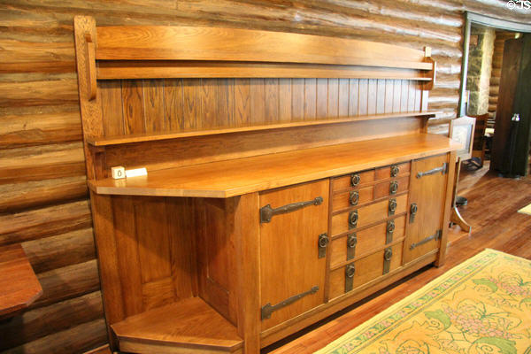 Arts & Crafts oak dining room sideboard (c1910-11) by Craftsman Workshops of Eastwood, NY at Stickley Museum at Craftsman Farms. Morris Plains, NJ.