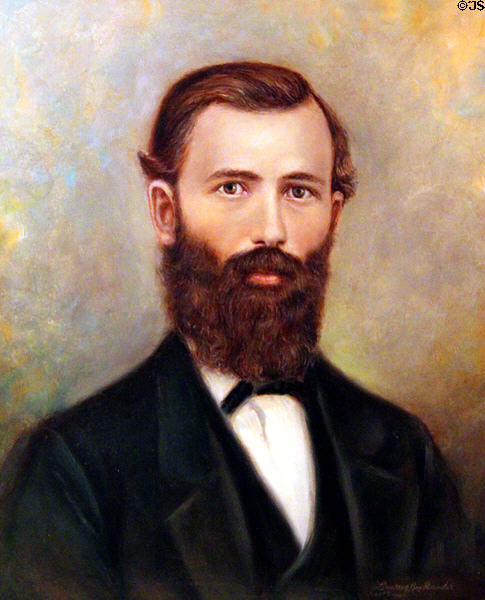 Portrait of Thomas S. Tucker (1837-86) who arrived in Santa Fe in 1861 from Ohio to print the Santa Fe Gazette & become adjutant general of the NM Territory at New Mexico History Museum. Santa Fe, NM.