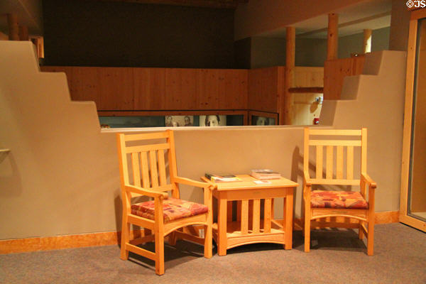 Architecture & furniture in Museum of Indian Arts & Culture. Santa Fe, NM.