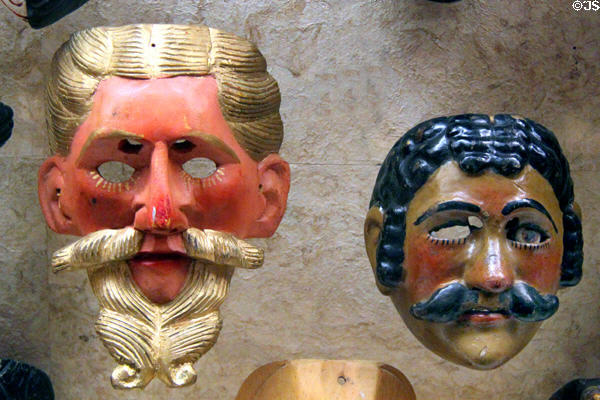 Folk masks in Girard wing at Museum of International Folk Art. Santa Fe, NM.