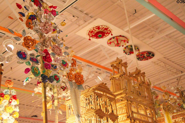 Decorative items reach to ceiling in Girard wing at Museum of International Folk Art. Santa Fe, NM.