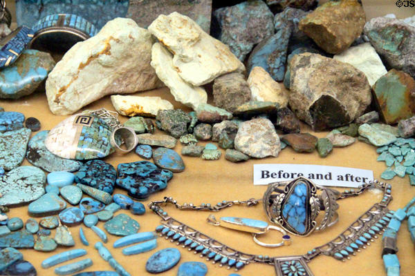 Display on processing Turquoise at Turquoise Museum. Albuquerque, NM.
