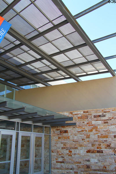Entrance overhang of Albuquerque Museum. Albuquerque, NM.