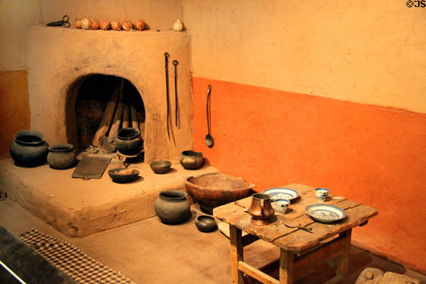 Spanish farm kitchen at Albuquerque Museum. Albuquerque, NM.