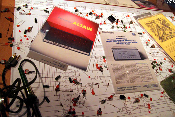 Artifacts of MITS Altair 8800 for which Bill Gates & Paul Allen wrote Basic at the start of Microsoft at New Mexico Museum of Natural History & Science. Albuquerque, NM.