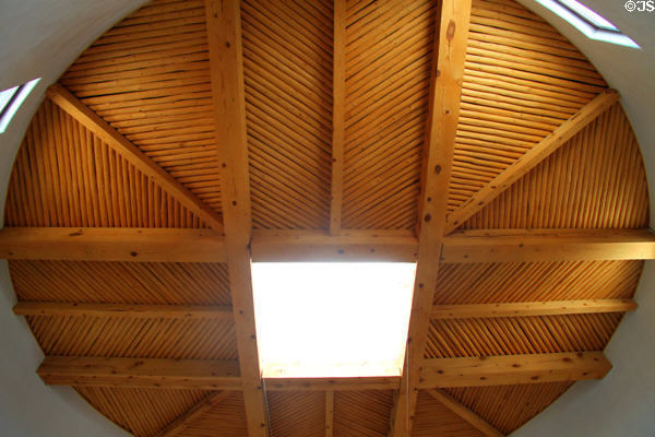 Traditional native-style round roof & skylight at Indian Pueblo Cultural Center. Albuquerque, NM.