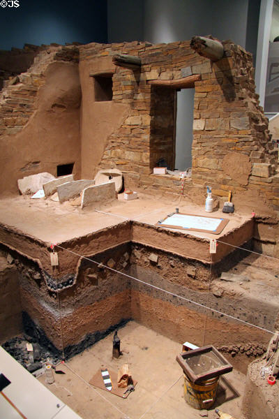 Display recreating an archeological dig at Maxwell Museum of Anthropology. Albuquerque, NM.