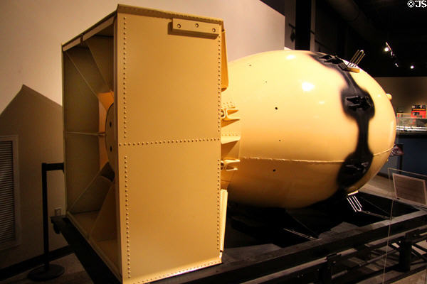 Full-scale models of Fat Man World War II atomic bomb at National Museum of Nuclear Science & History. Albuquerque, NM.