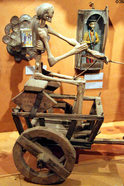 La Muerte figure of death (early 20thC) at Hacienda de los Martinez. Taos, NM.