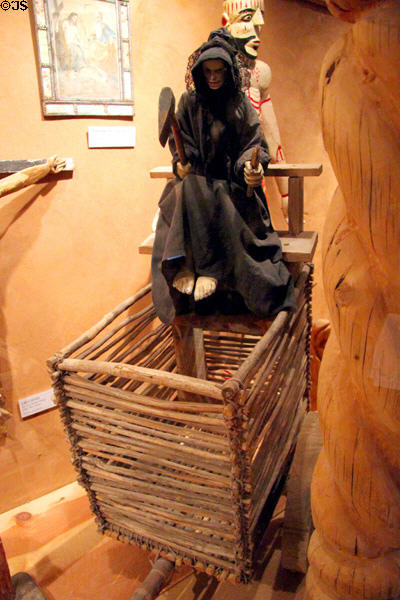 La Muerte figure of death at Hacienda de los Martinez. Taos, NM.