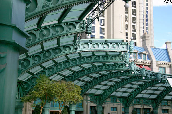 Arcade walkway at Paris Las Vegas Hotel. Las Vegas, NV.