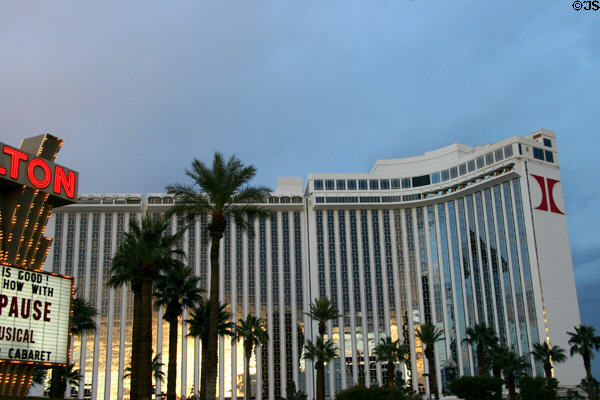 Sunset reflected off Las Vegas Hilton. Las Vegas, NV.